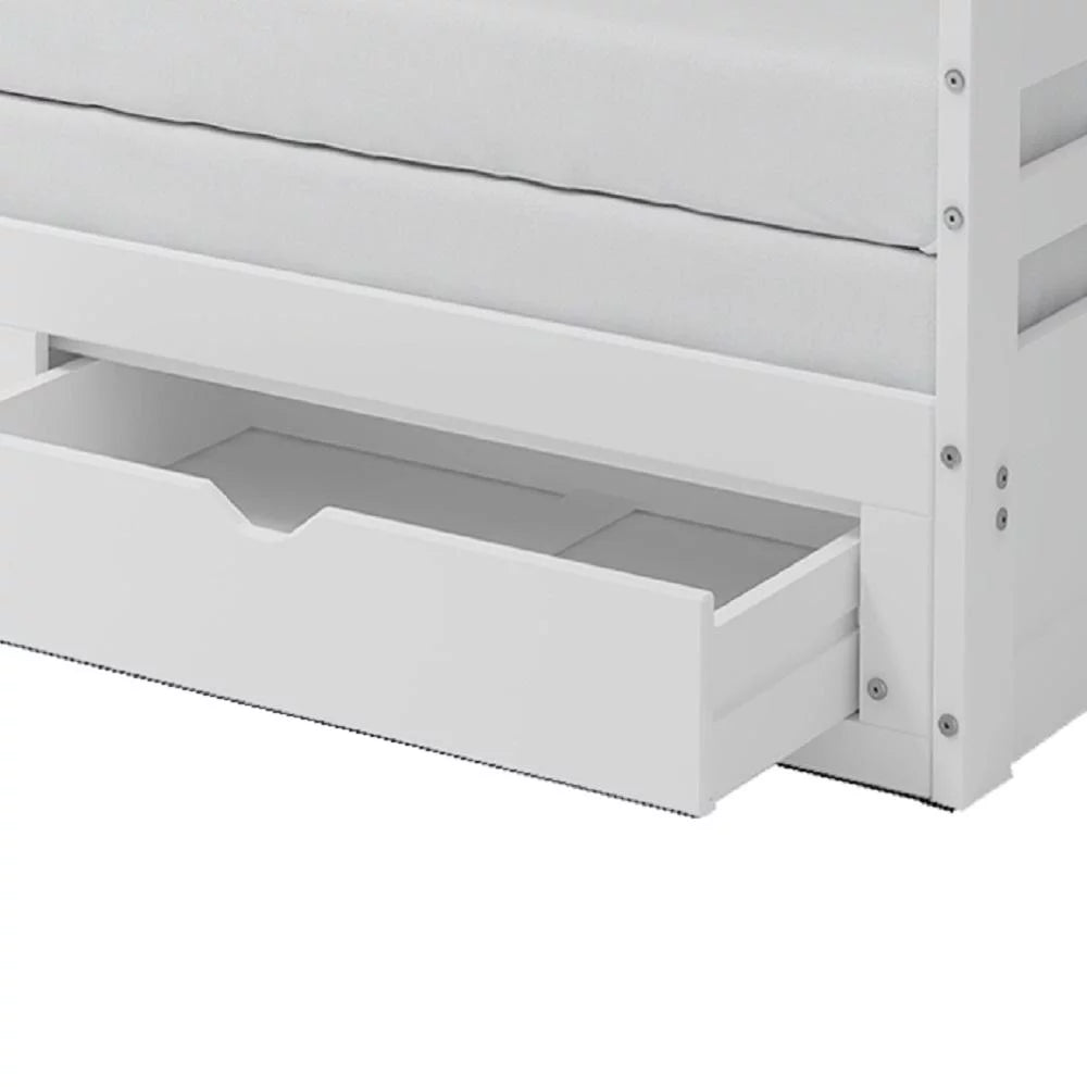 Alaterre Jasper Twin to King Extending Day Bed with Storage Drawers, White