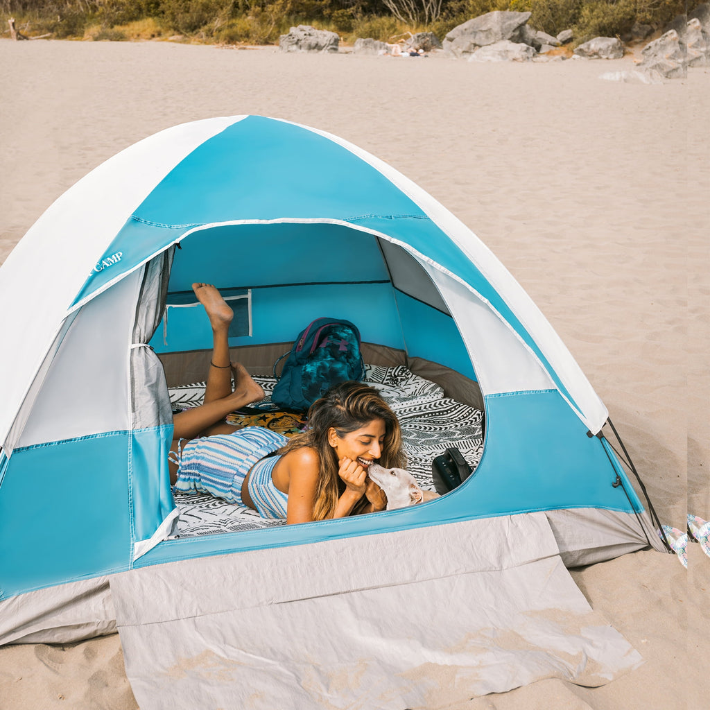 Alpha Camper 2-Person Camping Dome Tent Waterproof Portable Tent with Carry Bag, Blue