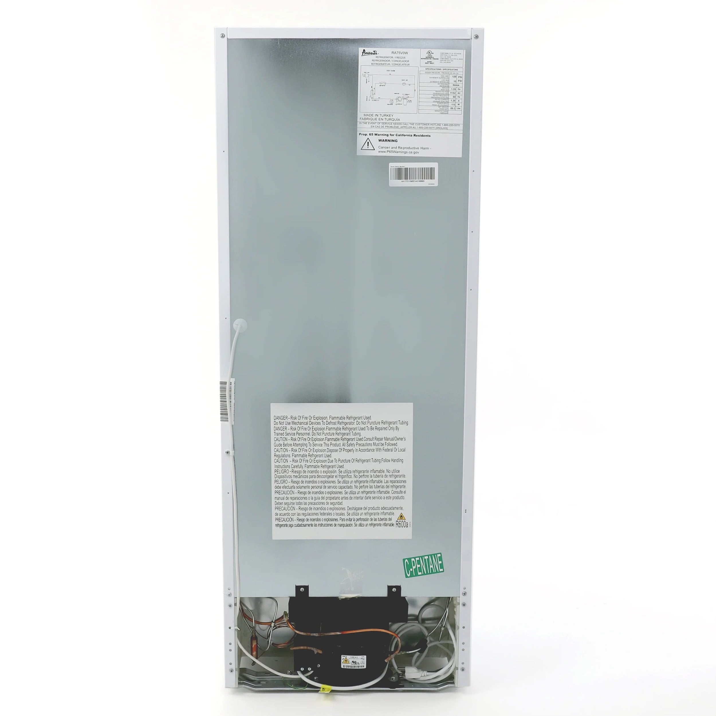 Avanti RA75V1B 7.4 cu. ft. Apartment Size Refrigerator - Black 2022 Version.