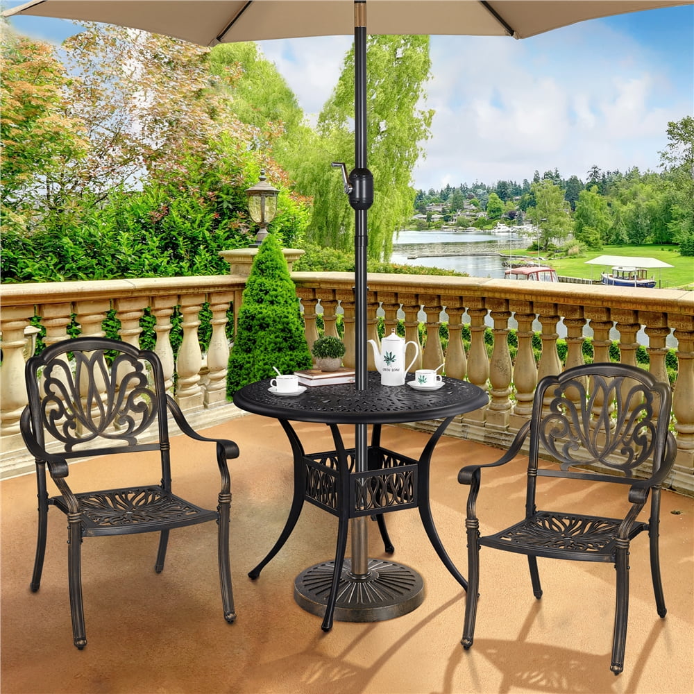 Alden Design 30 lbs Bronze Round Iron Patio Umbrella Base