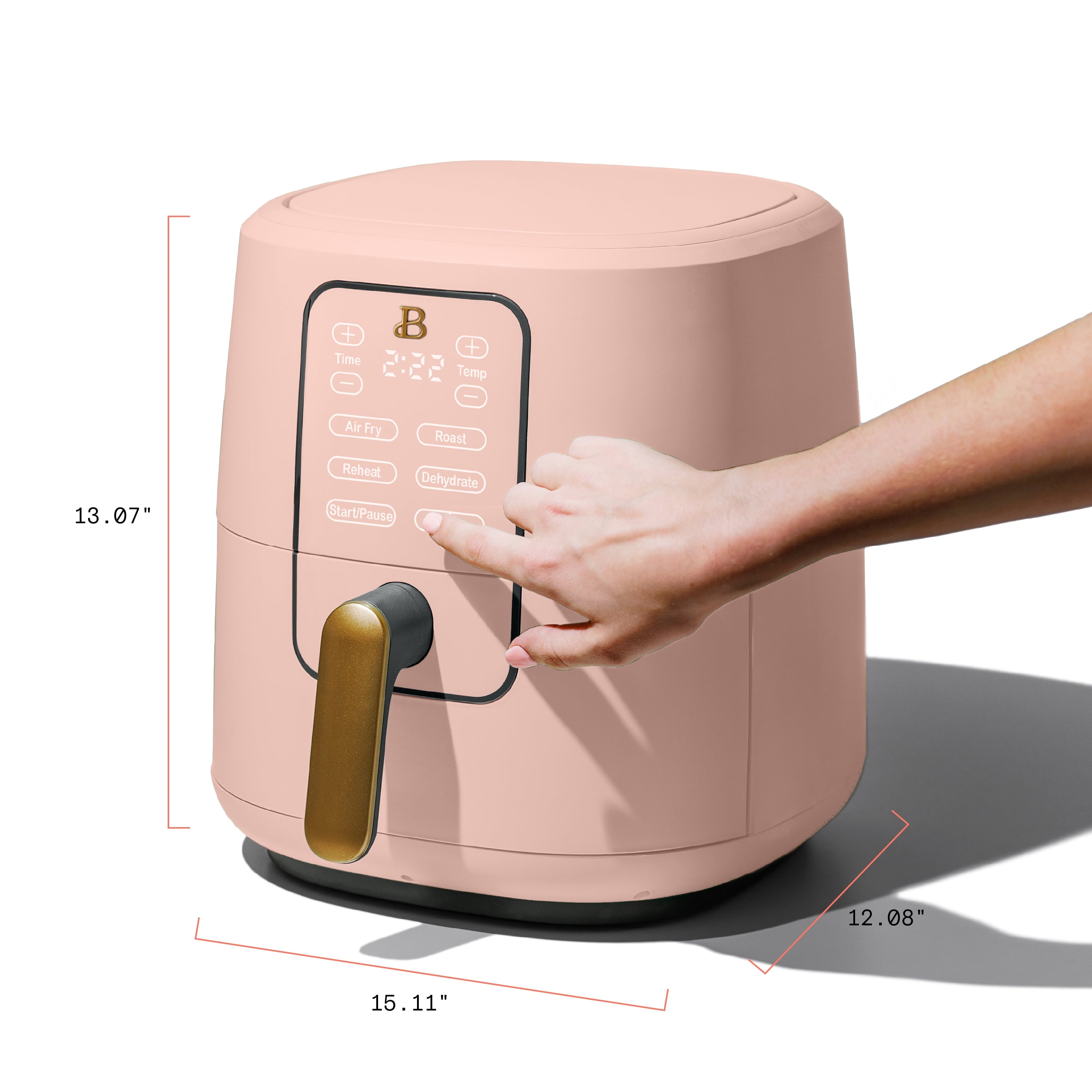 Beautiful 6 Qt Air Fryer with TurboCrisp Technology and Touch-Activated Display, White Icing by Drew Barrymore