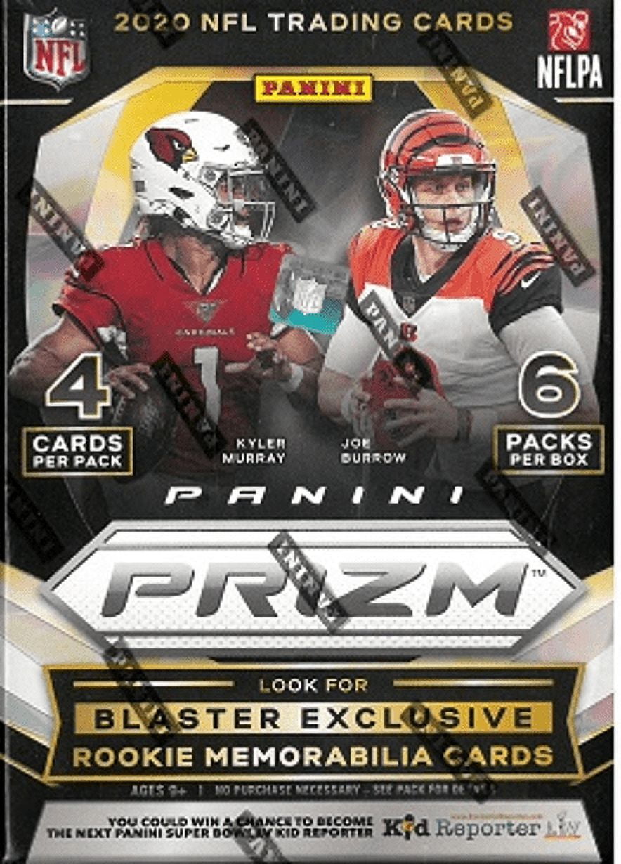 2020 Panini Prizm NFL Football Trading Cards Blaster Box- Feat. Rookies Tua Tagovailoa, Justin Herbert, Joe Burrow | 24 Cards | Blaster Exclusive Lazer Rookie Prizms