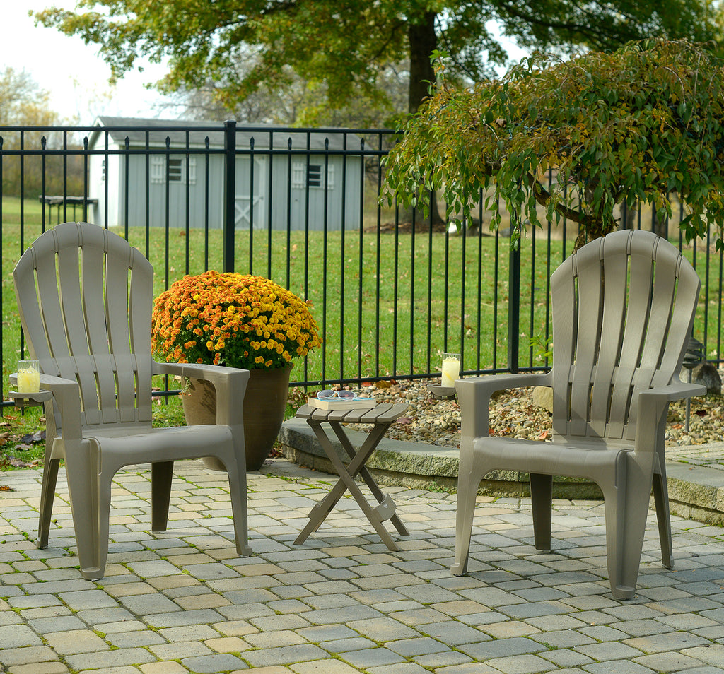 Adams Big Easy Outdoor Resin Adirondack Chair with Cup Holder, Gray