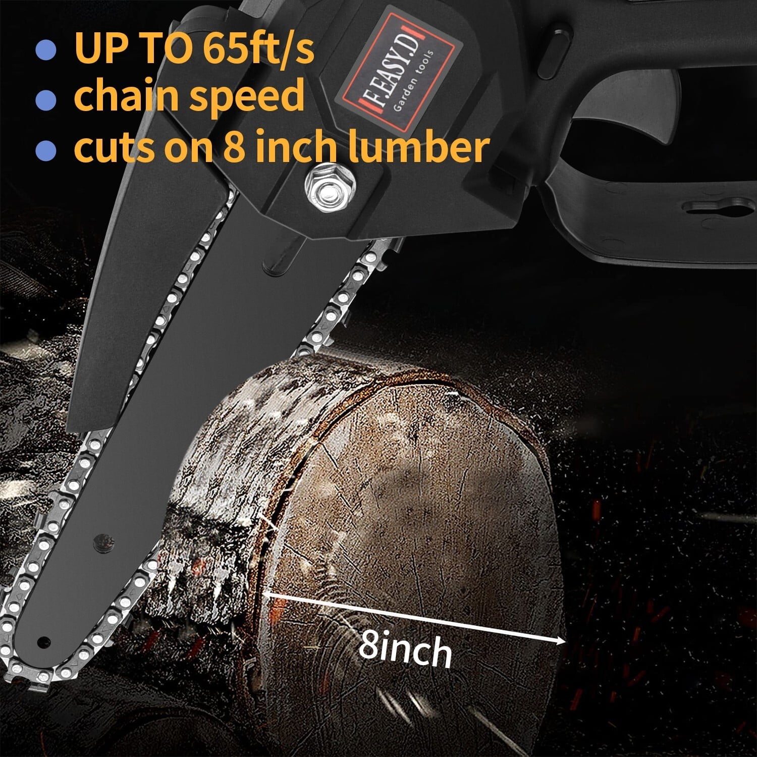 2-in-1 Cordless Pole Saw, Mini Chainsaw & Cordless Pole Saw 6inch 4inch, with Retractable Extension Rod Max Length 6 Feet, with 2 Replaceable 24V Batteries for Tree Trimming