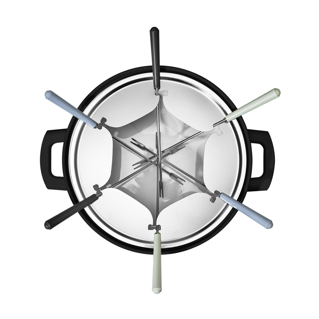 Beautiful 3 Qt Electric Fondue Set with Bonus 2 qt Ceramic Pot, Black Sesame by Drew Barrymore