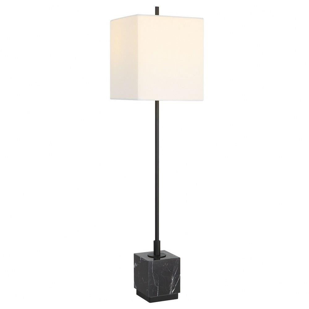 1 Light Buffet Lamp-37 inches Tall and 9 inches Wide-Satin Black Finish Bailey Street Home 208-Bel-4944564