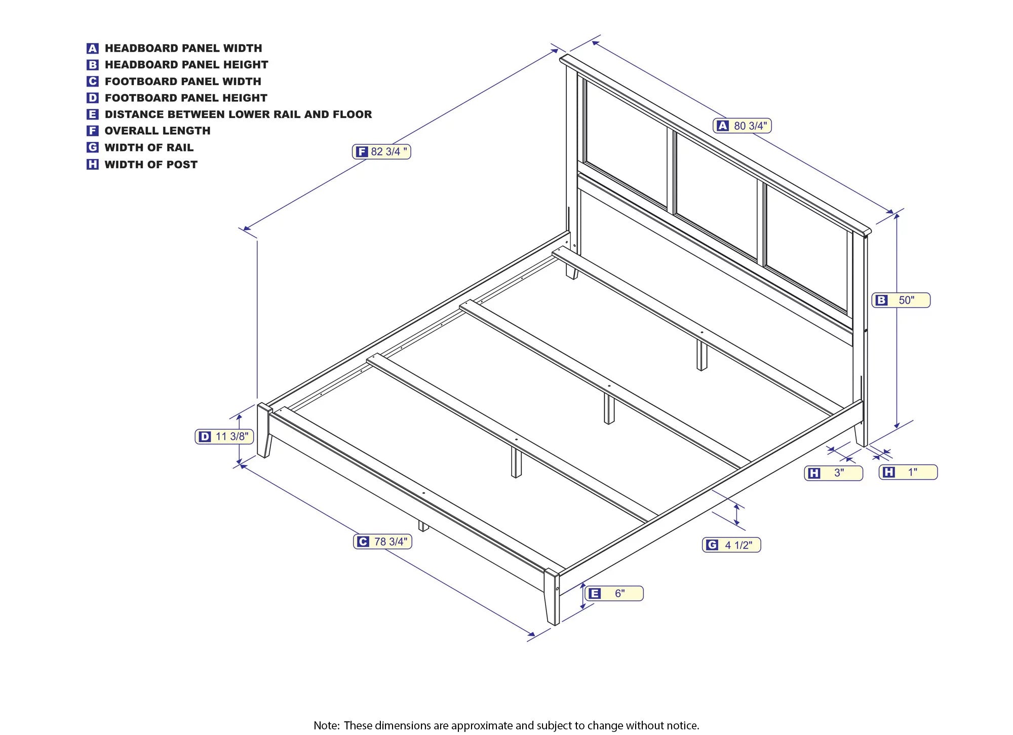AFI Madison King Solid Wood Traditional Bed with Panel Headboard in Grey