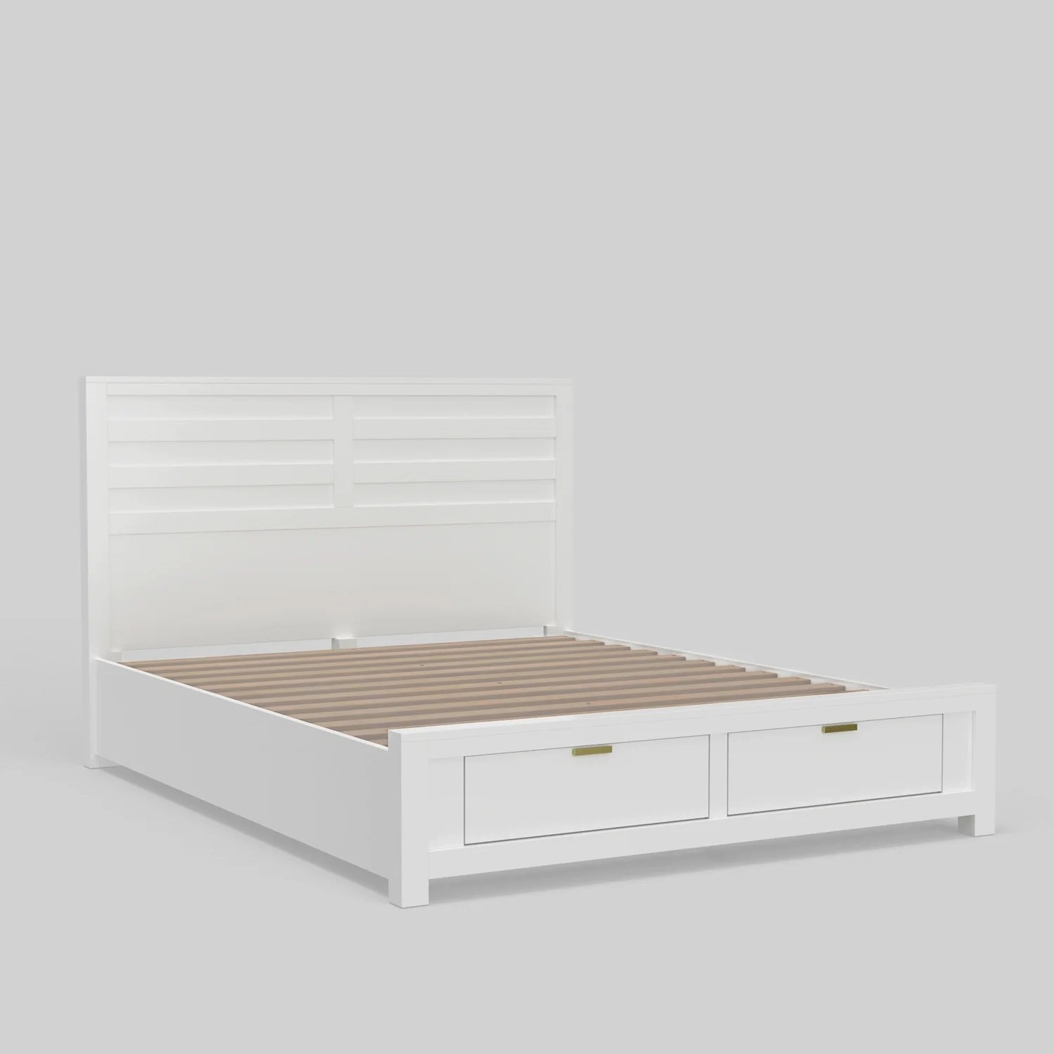 Alpine Furniture Carmel Wood Queen Storage Bed in White