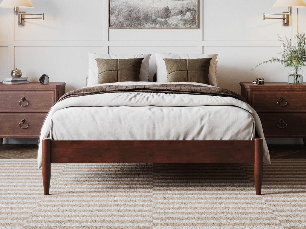 AFI Pasadena 14" Walnut Solid Wood Platform Bed, Full