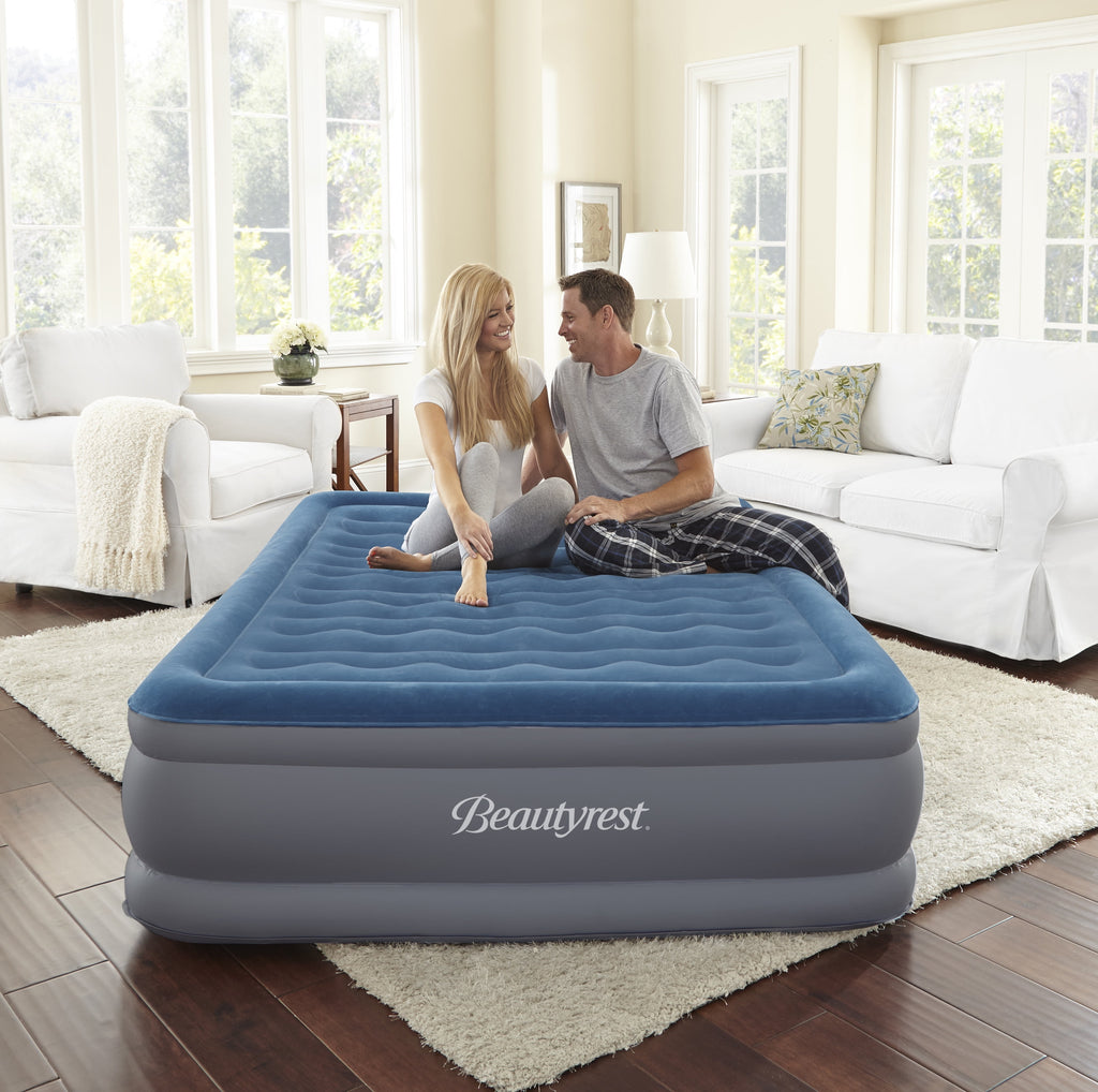 Beautyrest Extraordinaire 18" Queen Inflatable Blow up Air Bed Mattress with Built-in Pump