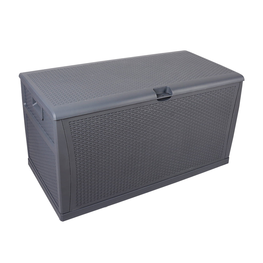 120 Gallon Deck Box, Large Patio Resin Waterproof Storage Box Outdoor Bin Container for Patio Cushions, Outdoor Furniture, Garden Tools and Pool Toys