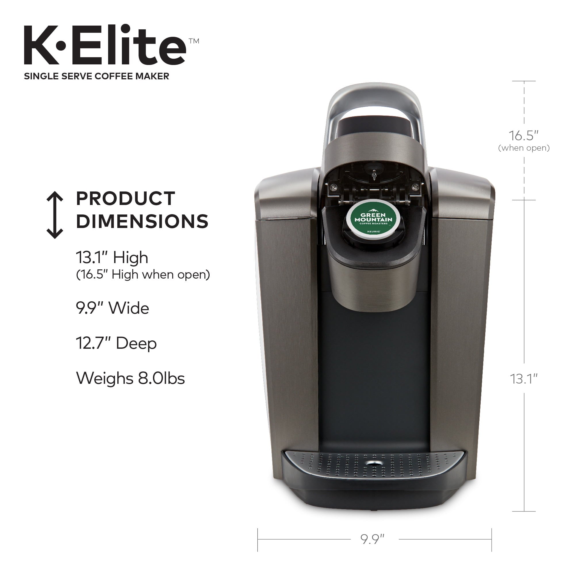 Keurig K-Elite, Single Serve K-Cup Pod Coffee Maker, Brushed Gold