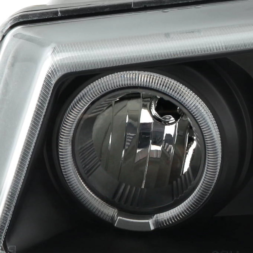 AKKON - For [Dual LED Halo Ring] 2003 - 2007 Chevy Silverado | 2003 - 2006 Avalanche Projector Headlights + Corner Bumper Lamp