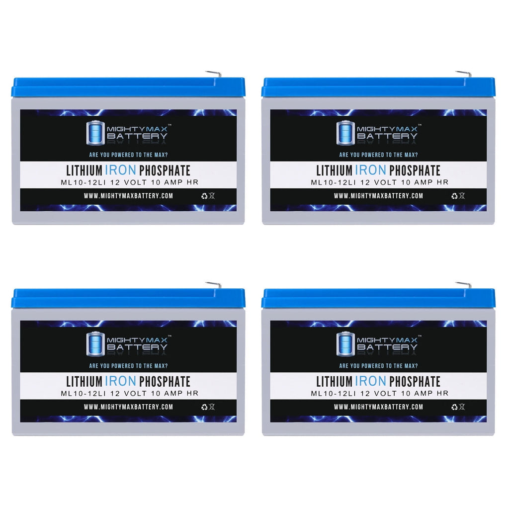 12V 10AH Lithium Replacement Battery Compatible with Powerware NetUPS SE 1500RM - 4 Pack