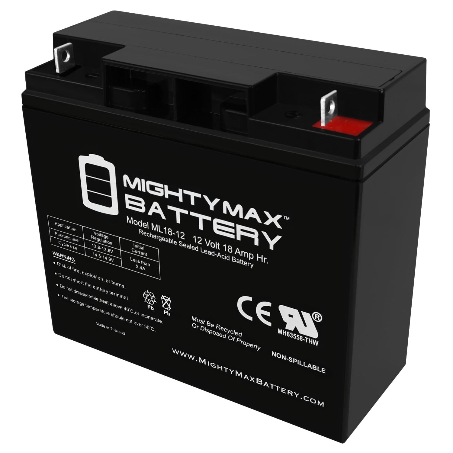 12V 18AH SLA Replacement Battery for Powerland 10000 WATT Generator