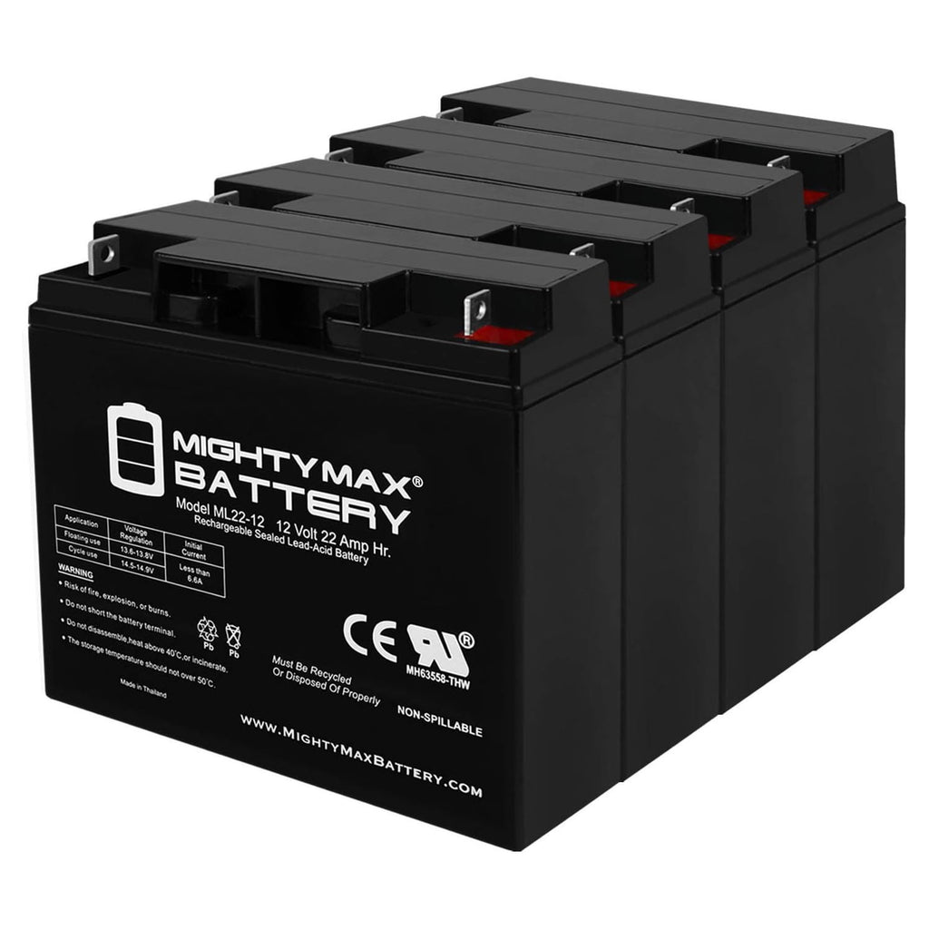 12V 22AH SLA Battery Replacement for EV-Rider Superlight 3 - 2 Pack