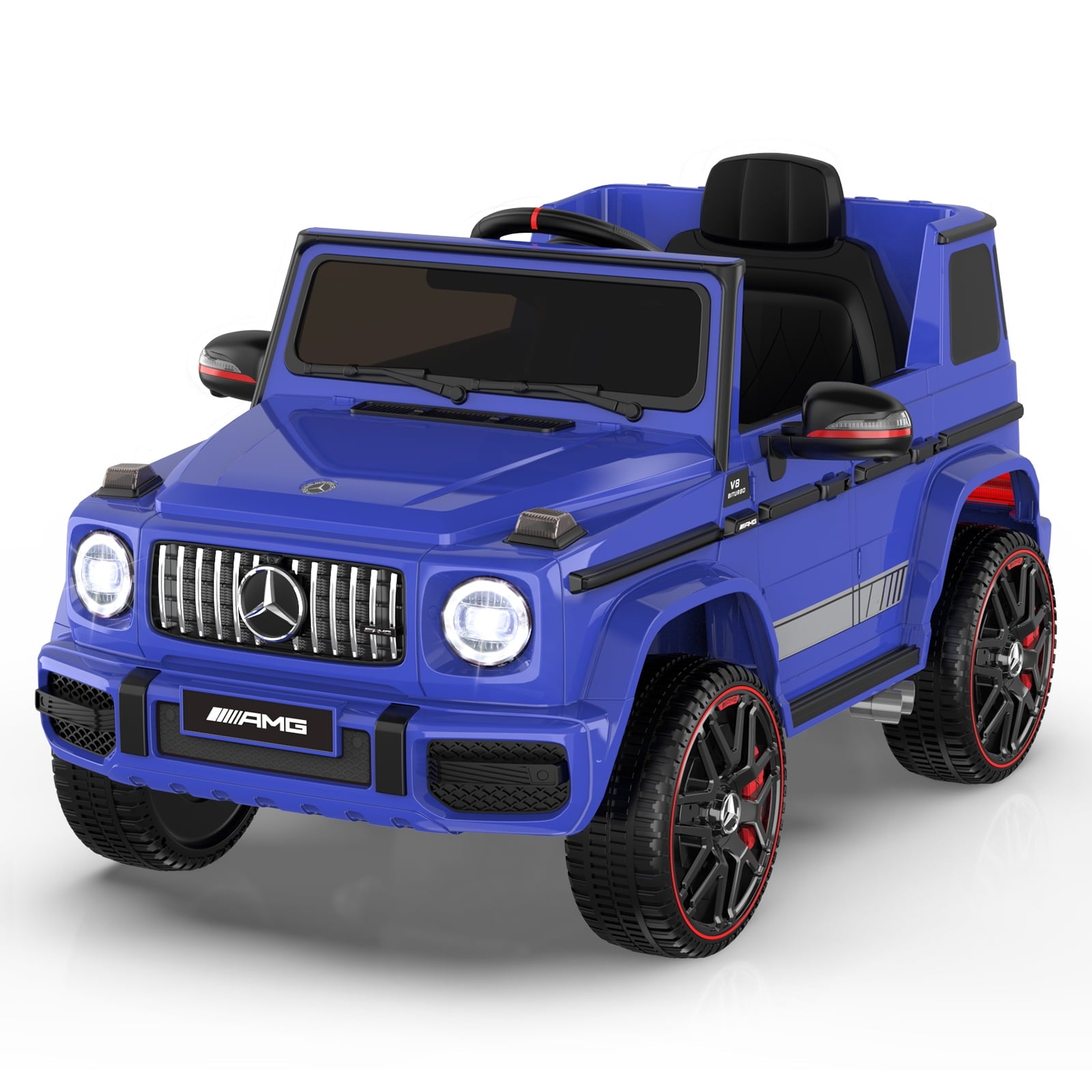 12Volt 1 Seater Mercedes-Benz G63 Licensed Powered Ride on Toy with Remote Control, Gift for Kids Aged 2~4 Years -Red