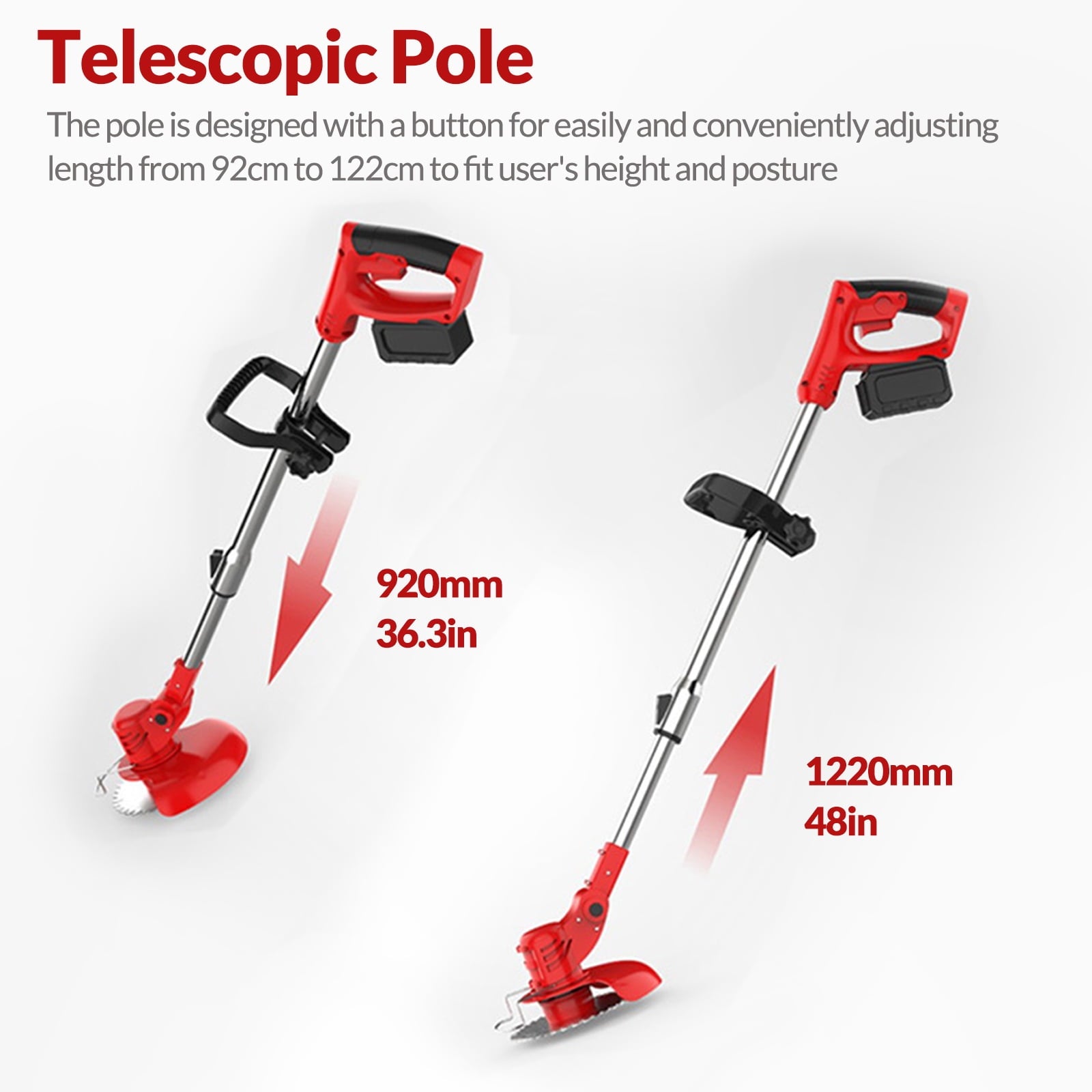 24V 800W Electric Grass Trimmer Cordless With Brushless Electric Machine, Battery Weed Eater, Electric Weed Wacker, Lawn Mower Cordless Pruning Cutter Weed Wacker Garden Trimming Tool