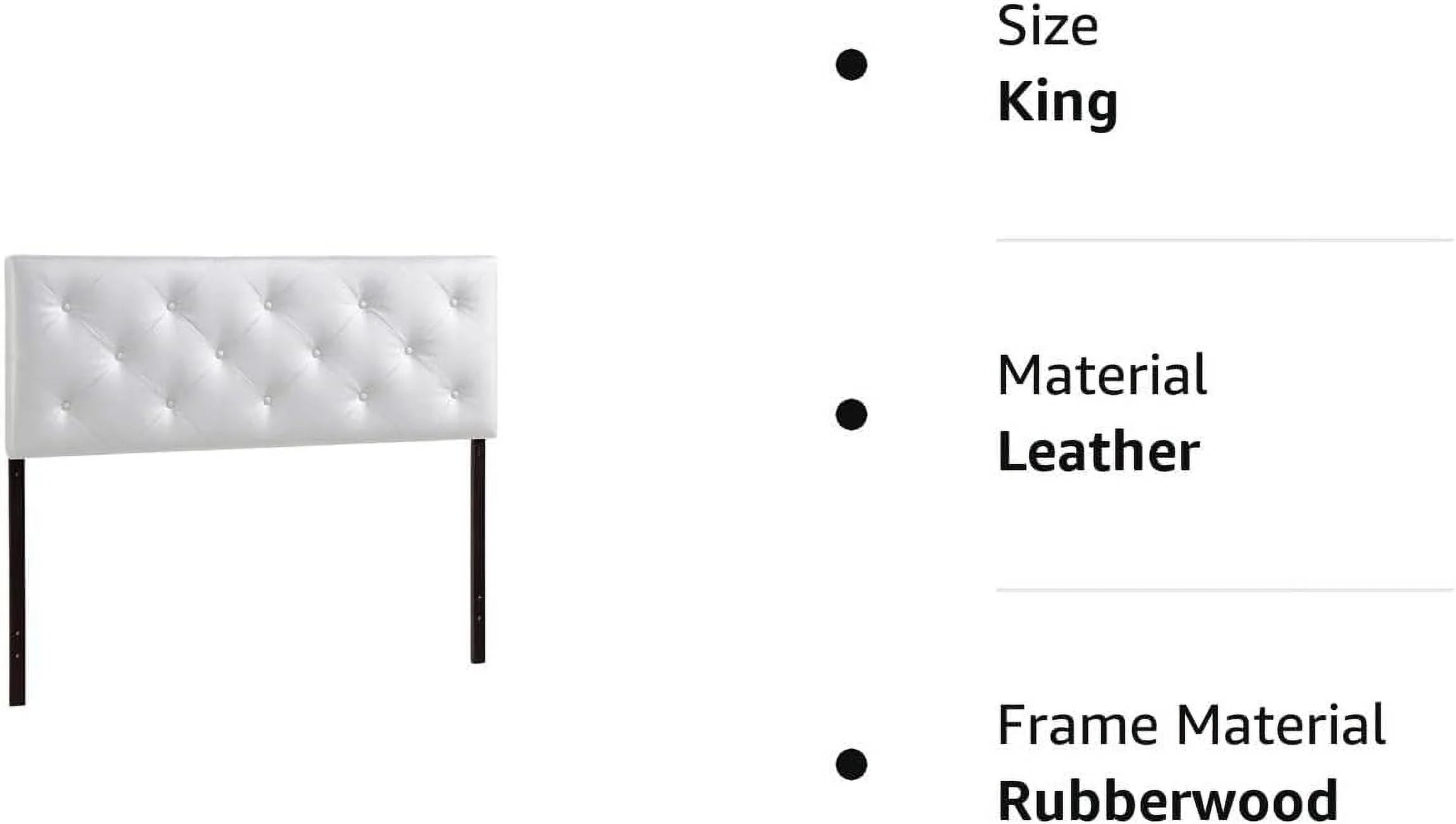 Baltimore Modern And Contemporary King White Faux Leather Upholstered Headboard