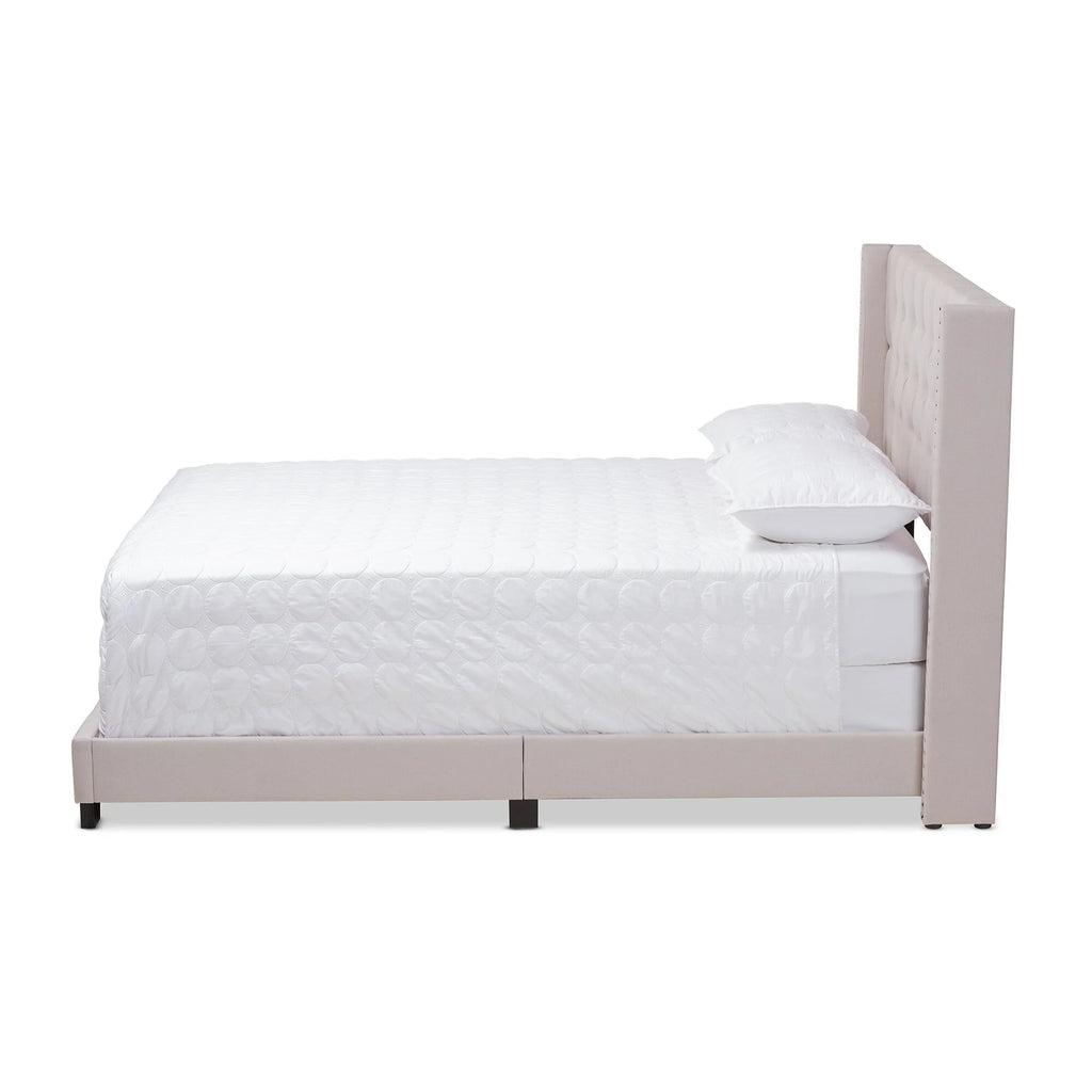 Baxton Studio Contemporary Bed by  Beige King