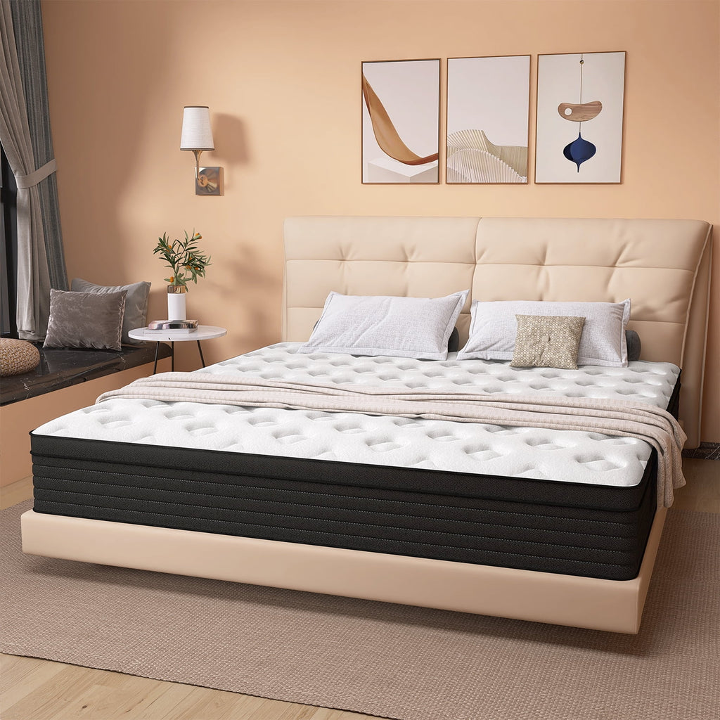 14 inch Hybrid Mattress in a Box, Gel Memory Foam and Pocket Spring ,King Mattress