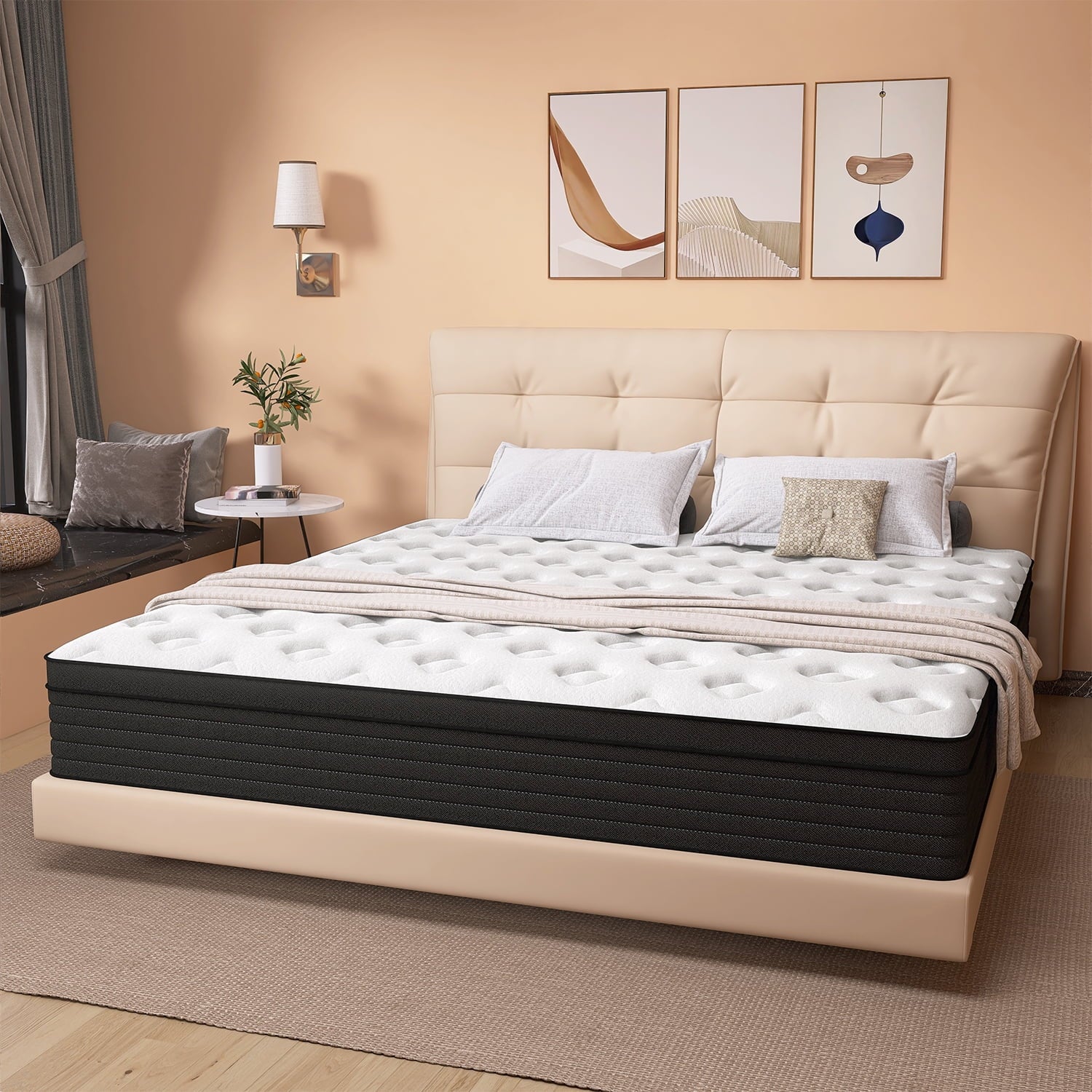 14 inch Hybrid Mattress in a Box, Gel Memory Foam and Pocket Spring ,King Mattress