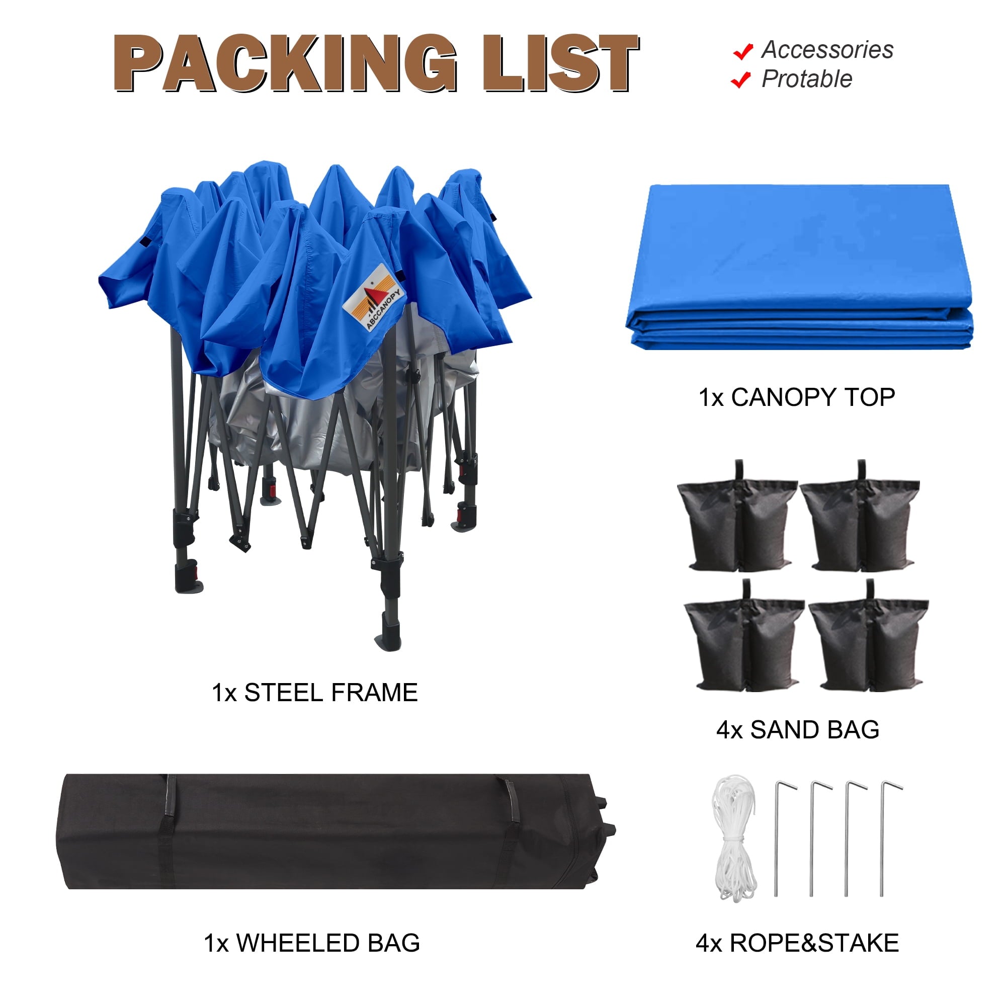 ABCCANOPY 10 ft x 10 ft Easy Pop up Outdoor Canopy Tent, White