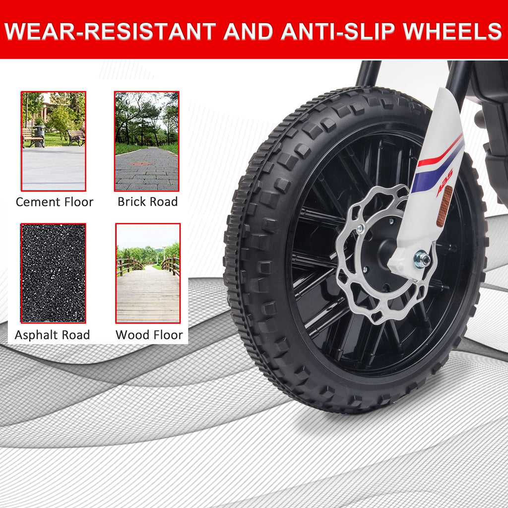 12V Electric Dirt Bike for Kids 3-6, Aprilia Powered Ride on Toy Car with 2 Training Wheels, LED Light, MP3 Player, Child 4 Wheeler Motorcycle for Boys Girls