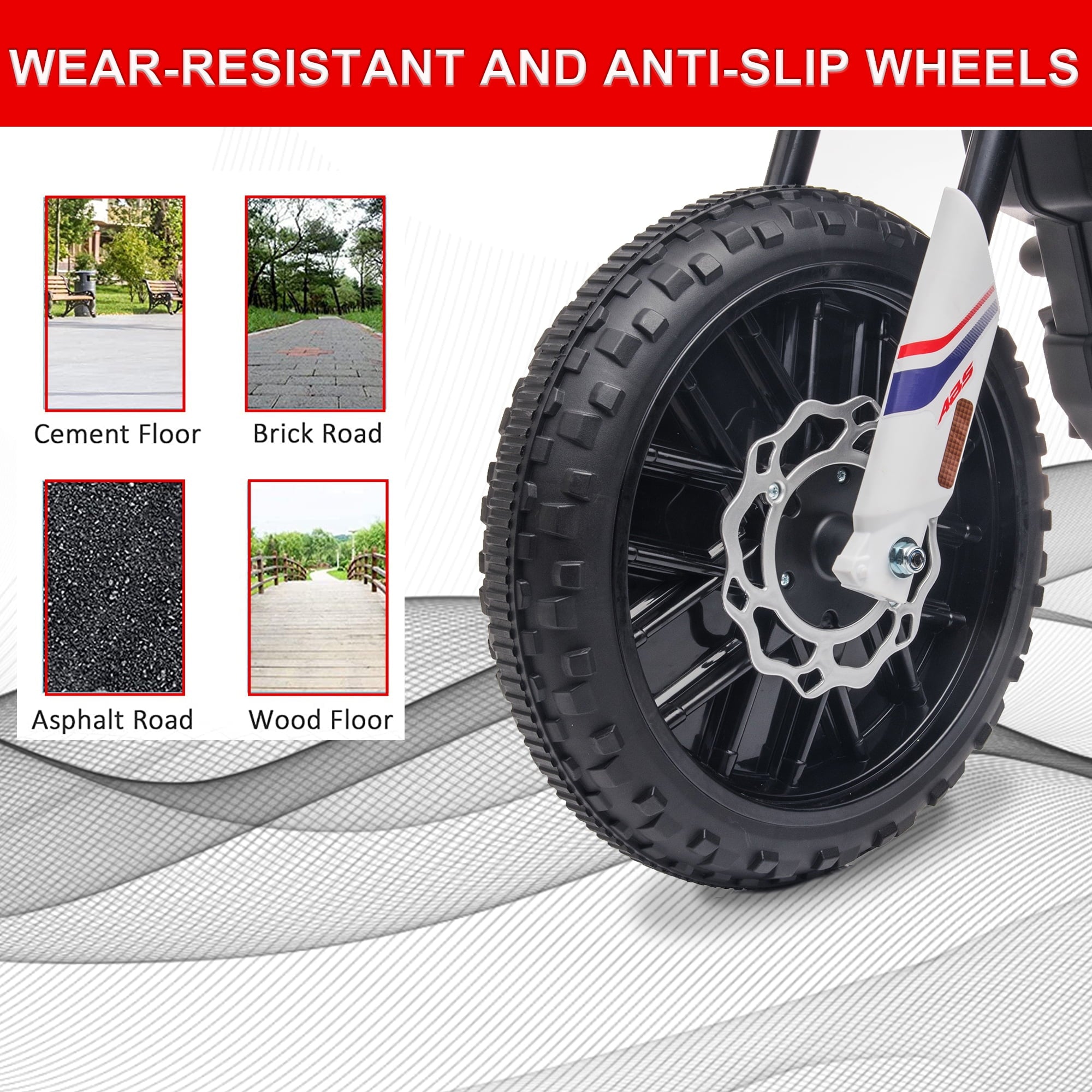 12V Electric Dirt Bike for Kids 3-6, Aprilia Powered Ride on Toy Car with 2 Training Wheels, LED Light, MP3 Player, Child 4 Wheeler Motorcycle for Boys Girls