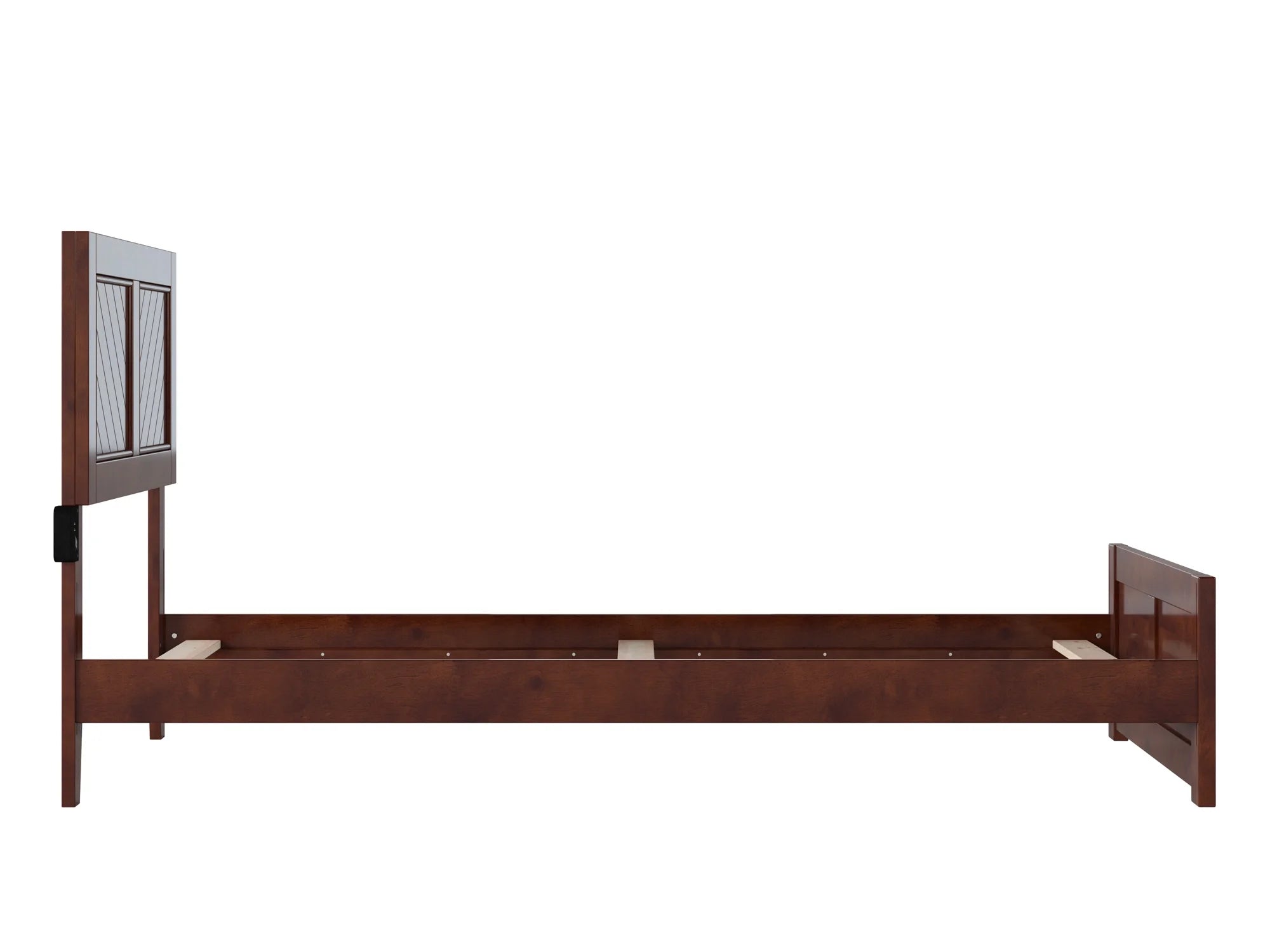 AFI Canyon Walnut Solid Wood Foundation Bed Frame with Matching Footboard, Twin XL