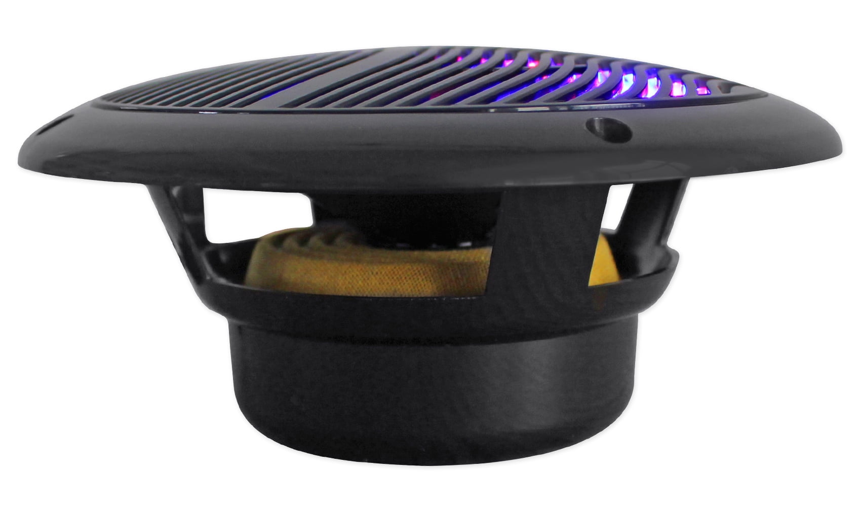 (4) Rockville RMC65LB 6.5" 1200w Black Marine Speakers w/Multi Color LED+Remote