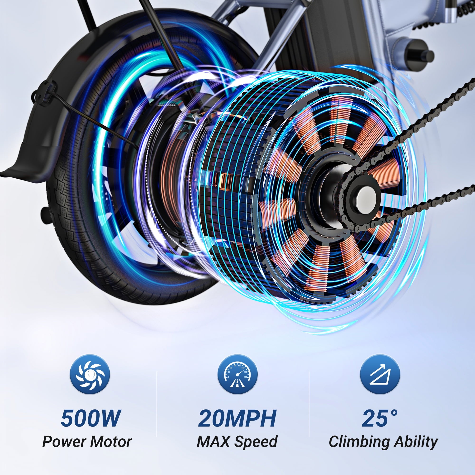 AOVOPRO EB60P Electric Bike 500W 48V 15.6Ah, 14' Mini Ebike for City Commuter, Folding Electric Bicycle for Adult with Two Seats UL2849