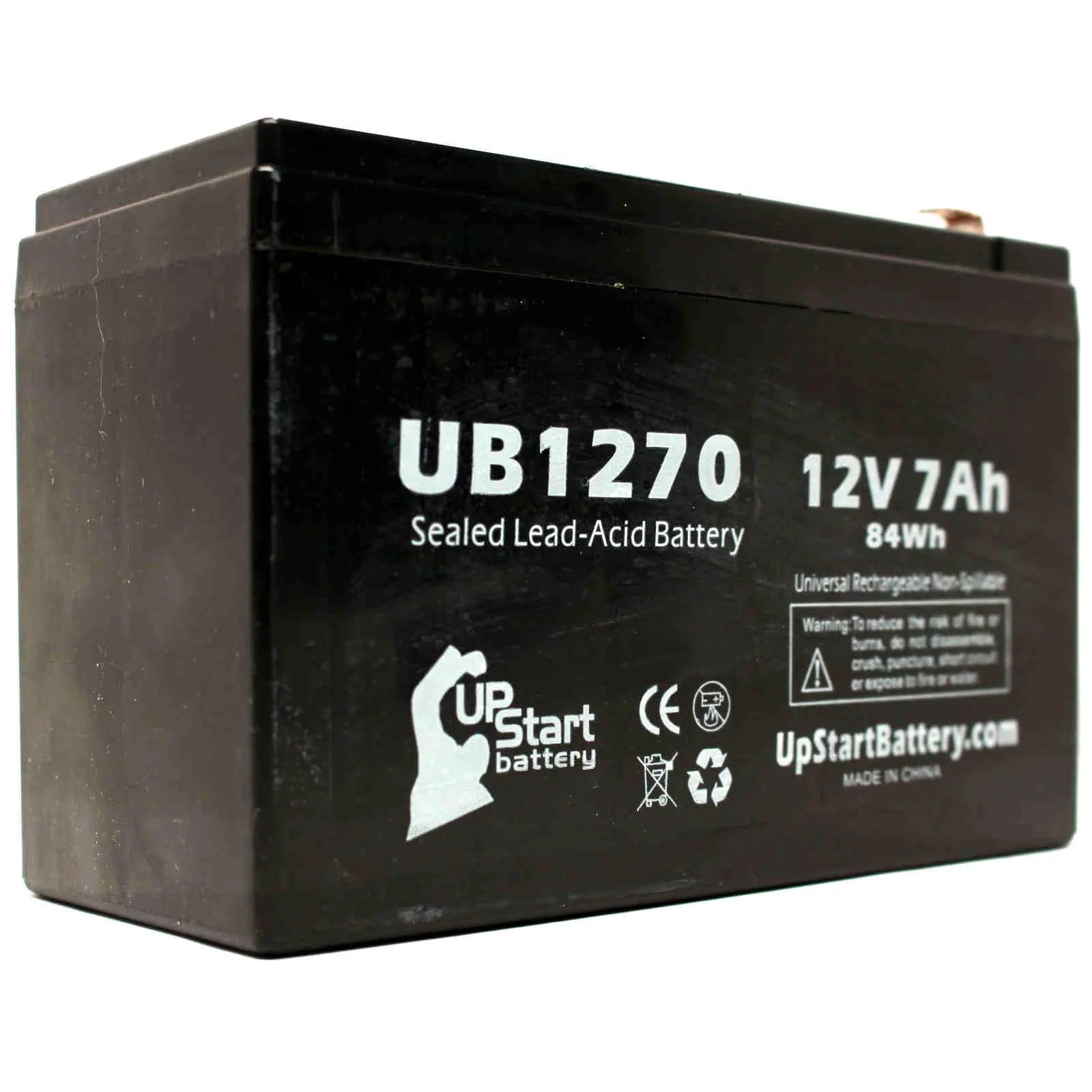 5x Pack - Compatible Imex Medical Systems 7000 PVL Battery - Replacement UB1270 Universal Sealed Lead Acid Battery (12V, 7Ah, 7000mAh, F1 Terminal, AGM, SLA) - Includes 10 F1 to F2 Terminal Adapters