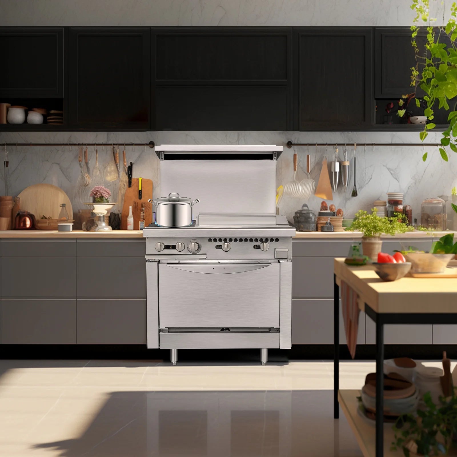 36" Stainless Steel Gas Range Stove