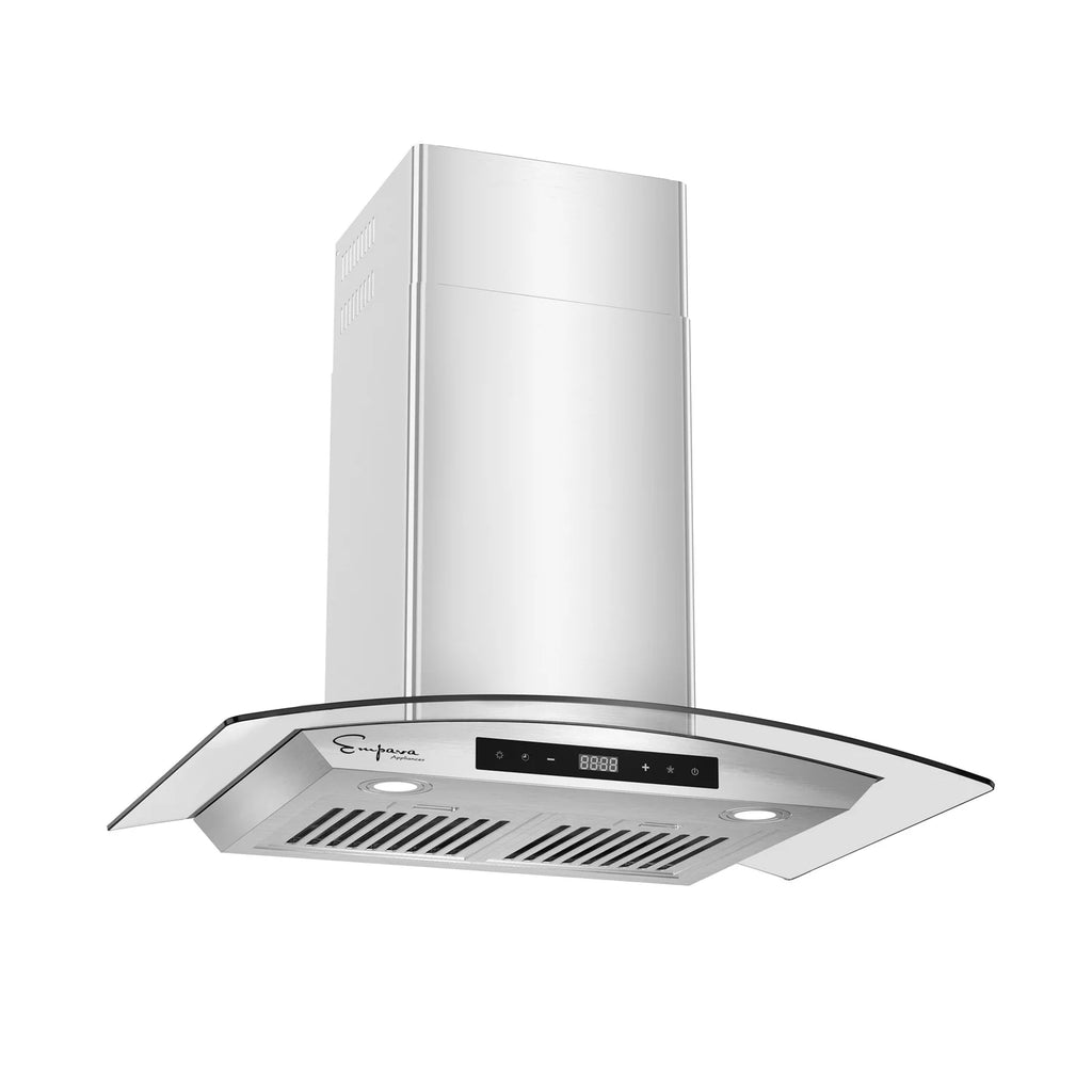 30 in. 400 CFM Ducted Kitchen Glass Wall Mount Range Hood in Stainless Steel