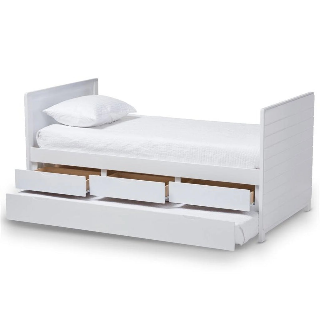 Baxton Studio Linna Storage Daybed with Trundle in White
