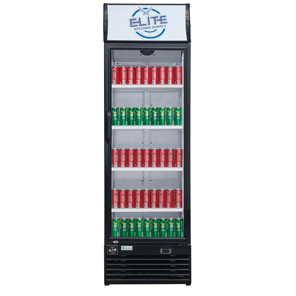 24 in. Commercial Display Cooler Refrigerator with Glass Door in Black 15.1 cu. ft.