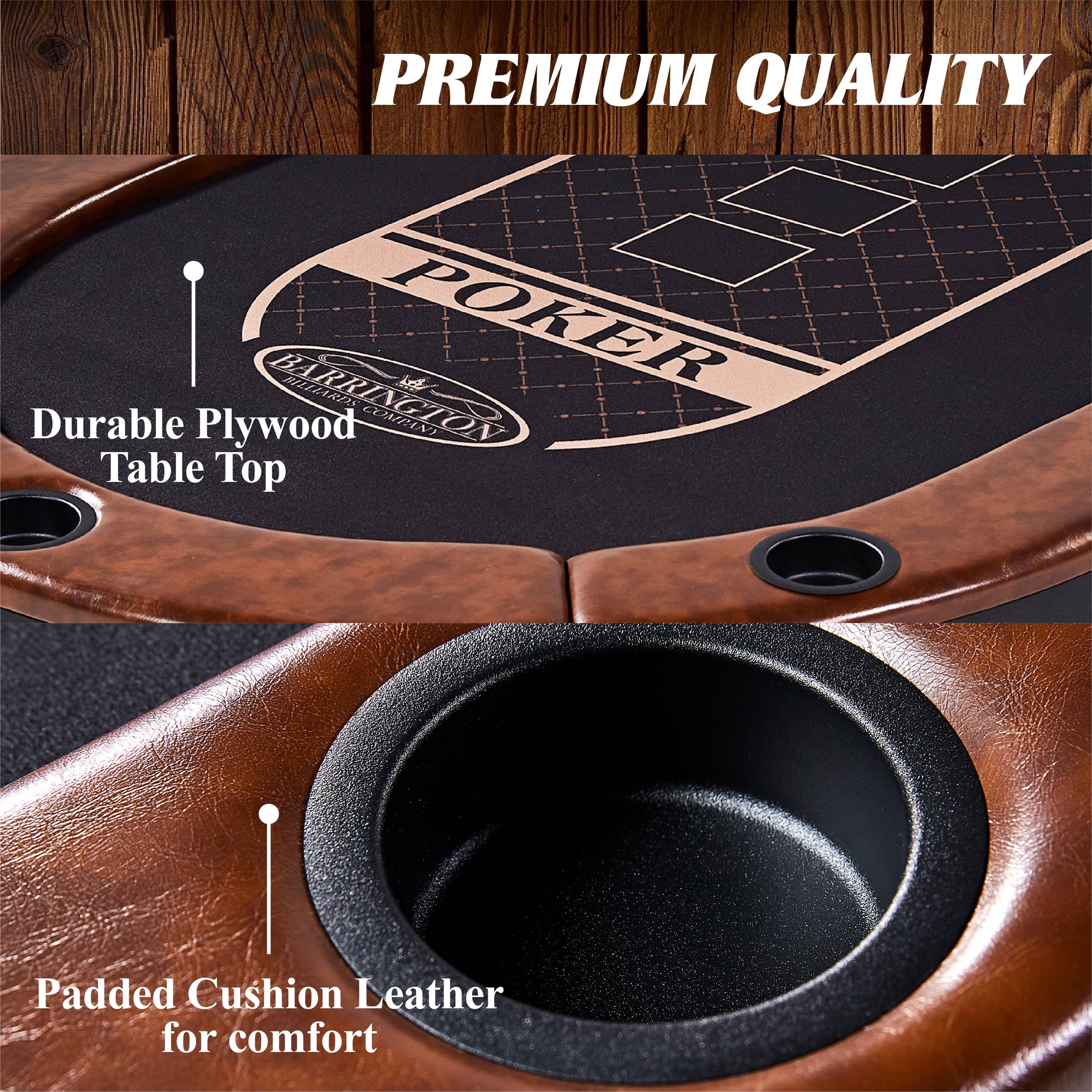 Barrington Premium Charleston 10 Player Brown Poker Table, No Assembly Required