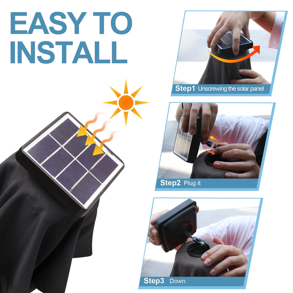 ABCCANOPY 7.5ft Patio Solar Umbrella LED Outdoor Umbrella with Tilt and Crank, Turquoise