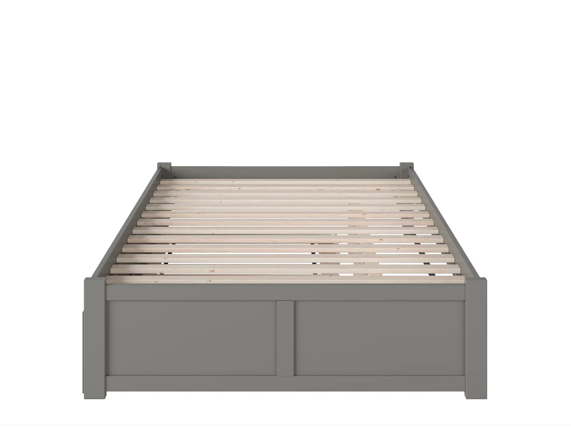 AFI Concord Queen Platform Solid Wood Panel Bed with Trundle in Gray