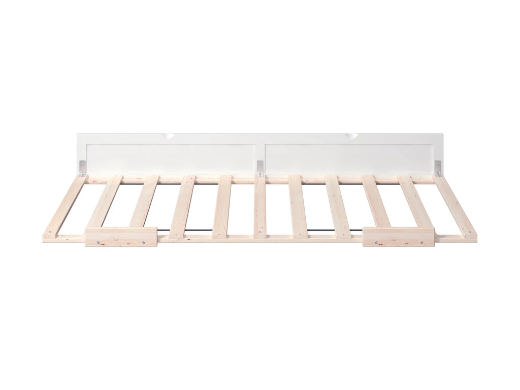 AFI Twin Roll Out Wood Trundle Bed Frame with Wooden Slat Supports, White