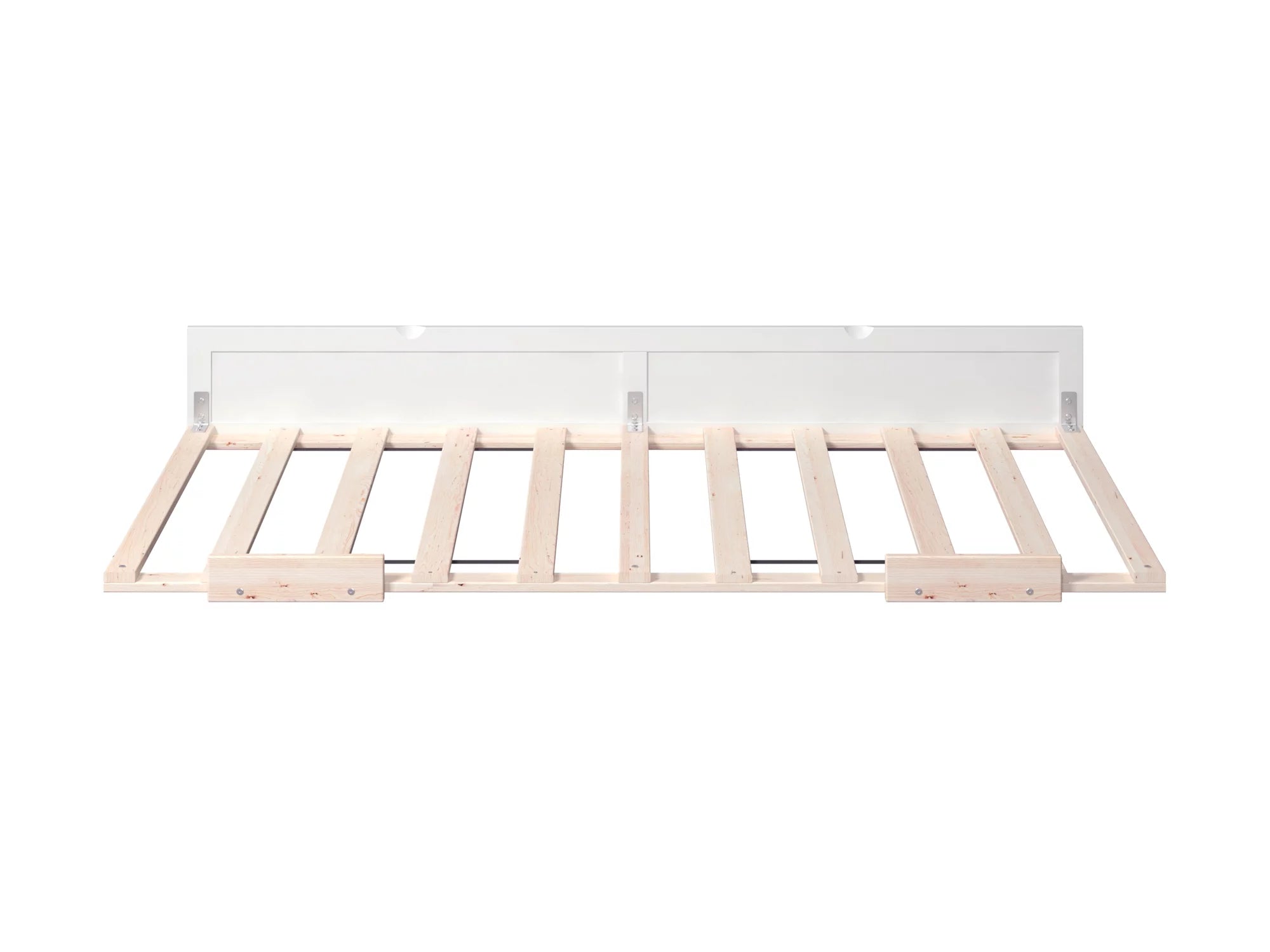 AFI Twin Roll Out Wood Trundle Bed Frame with Wooden Slat Supports, White