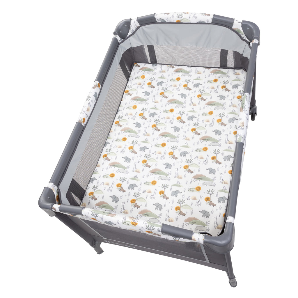 Baby Trend Nursery Center Playard - Animal Jubilee, Grey, Infant