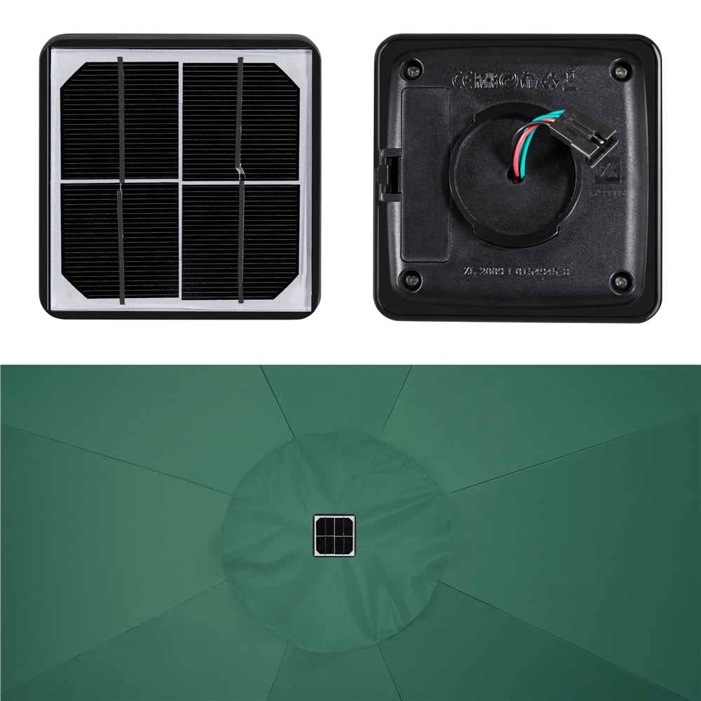 Alden Design 7.5ft Standard Patio Umbrella with LED Lights, Tan