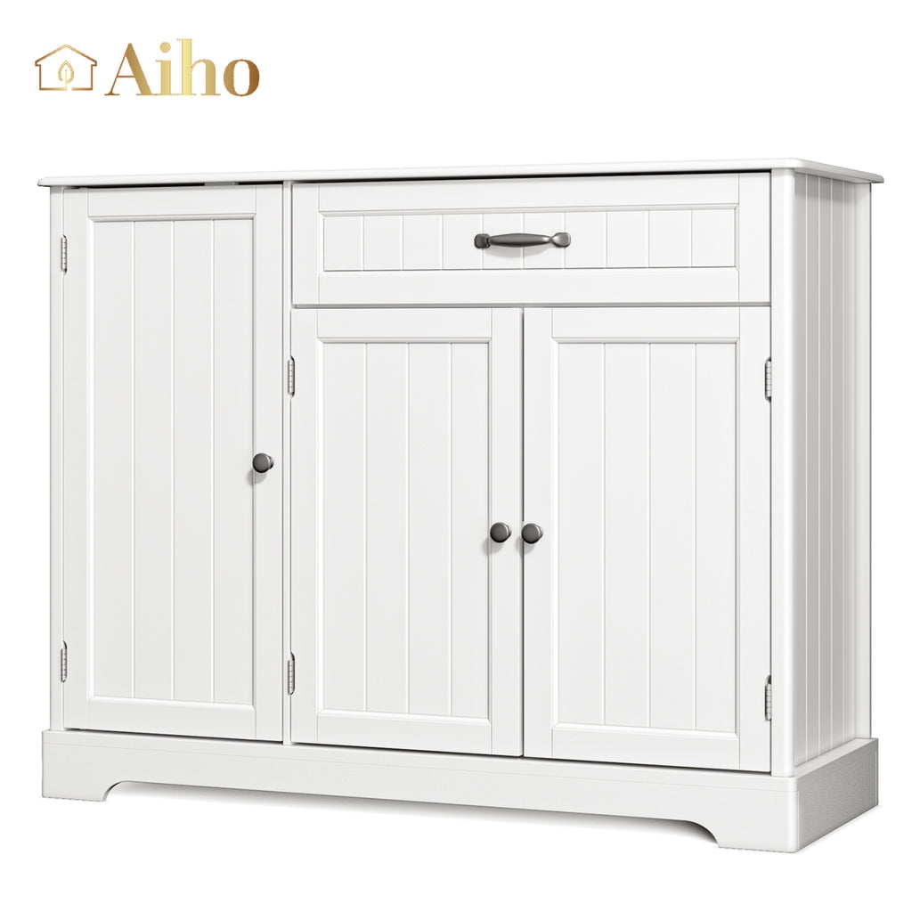 Aiho 47" H Kitchen Pantry Cabinet with 2 Doors and 2 Drawers, Solid & Sturdy, Storage Cabinet for Entryway, Kitchen - White