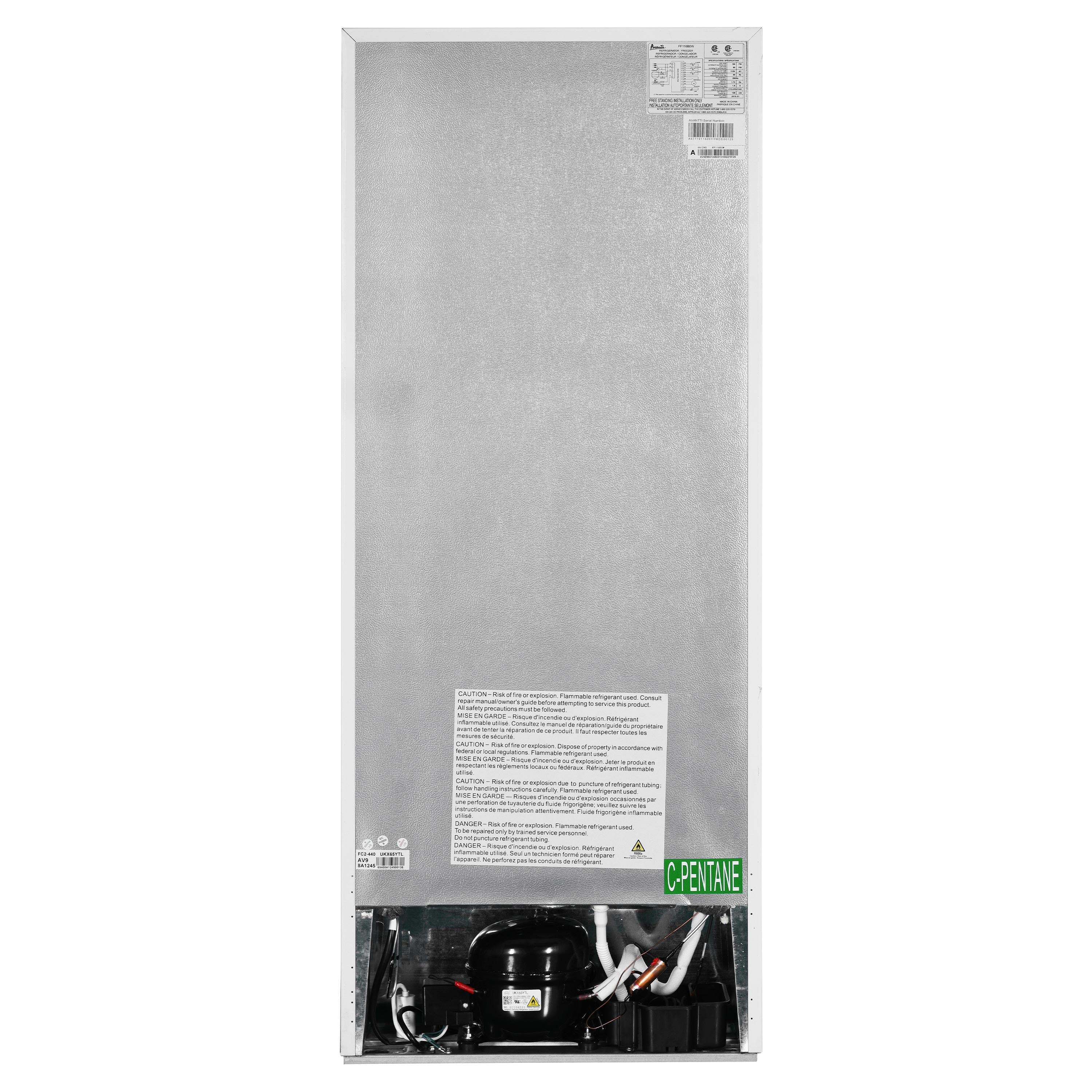 Avanti 11.6 Cu. ft. Apartment Size Refrigerator, in White (FF116B0W)