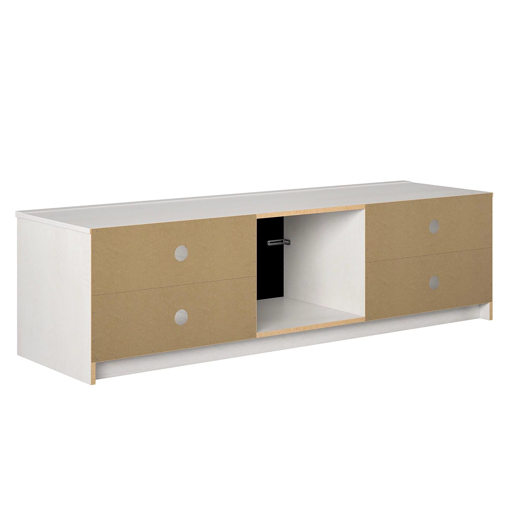 Ameriwood Home Namar Electric Fireplace TV Stand for TVs up to 75in, Ivory Oak