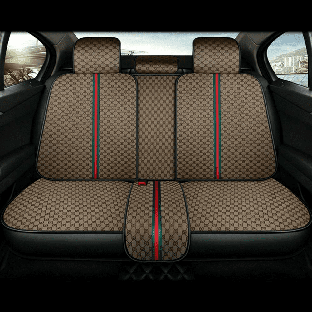 Aotiyer Universal Car Seat Covers 5PCS Full Set Car Seat Covers Accessories Breathable Leather Automotive Seat Covers for Most Cars SUVs Pick-up Trucks