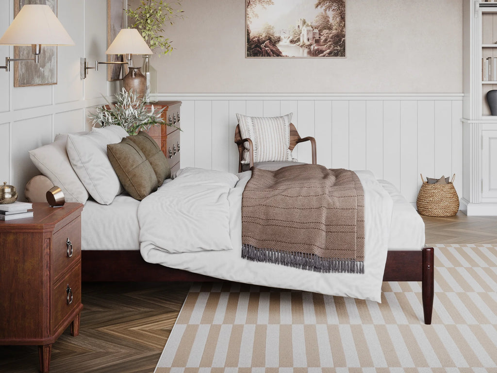 AFI Pasadena 14" Espresso Solid Wood Platform Bed, Full