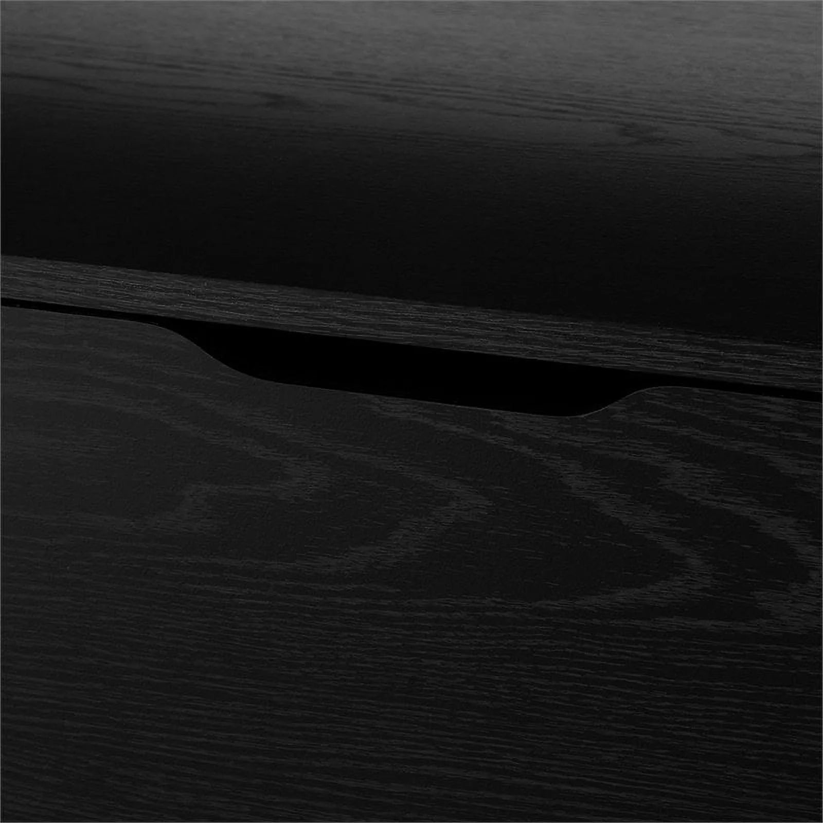 6 Drawer Double Dresser and 1 Drawer Nightstand Bedroom Set in Black Oak